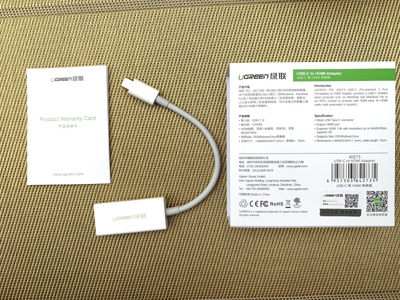  Cáp chuyển đổi Mini Displayport, thunderbolt sang HDMI âm Ugreen 10460 - 10460
