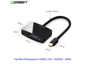 Cáp chuyển đổi Mini Displayport to HDMI+VGA | chính hãng Ugreen 10439