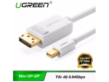 Cáp Mini DisplayPort to Displayport dài 1,5M Ugreen 10476 hỗ trợ độ phân giải 4k*2k (Màu Trắng)