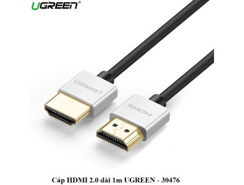 Cáp HDMI 2.0 Slim dài 1M hỗ trợ 4K, 3D Chính hãng Ugreen 30476