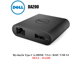Bộ Chuyển Đổi Dell DA200 USB Type-C 1 Ra 4 Cao Cấp - Hàng theo máy 99%