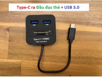 TypeC ra USB 3.0 + đọc thẻ SD, CF