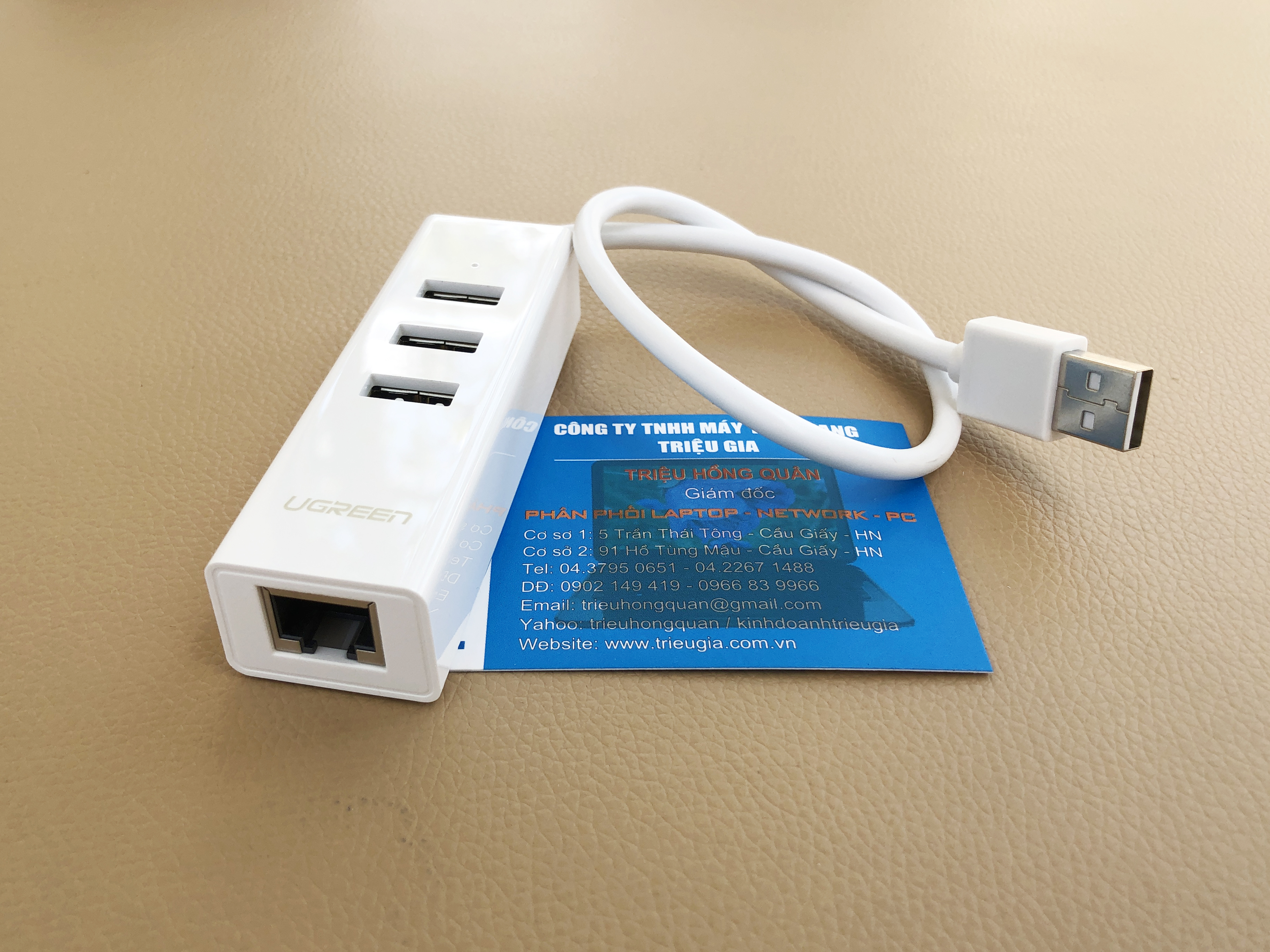 Bộ chia USB ra 3 cổng USB 2.0 kèm cổng mạng Ethernet 10/100Mbps Ugreen 30297