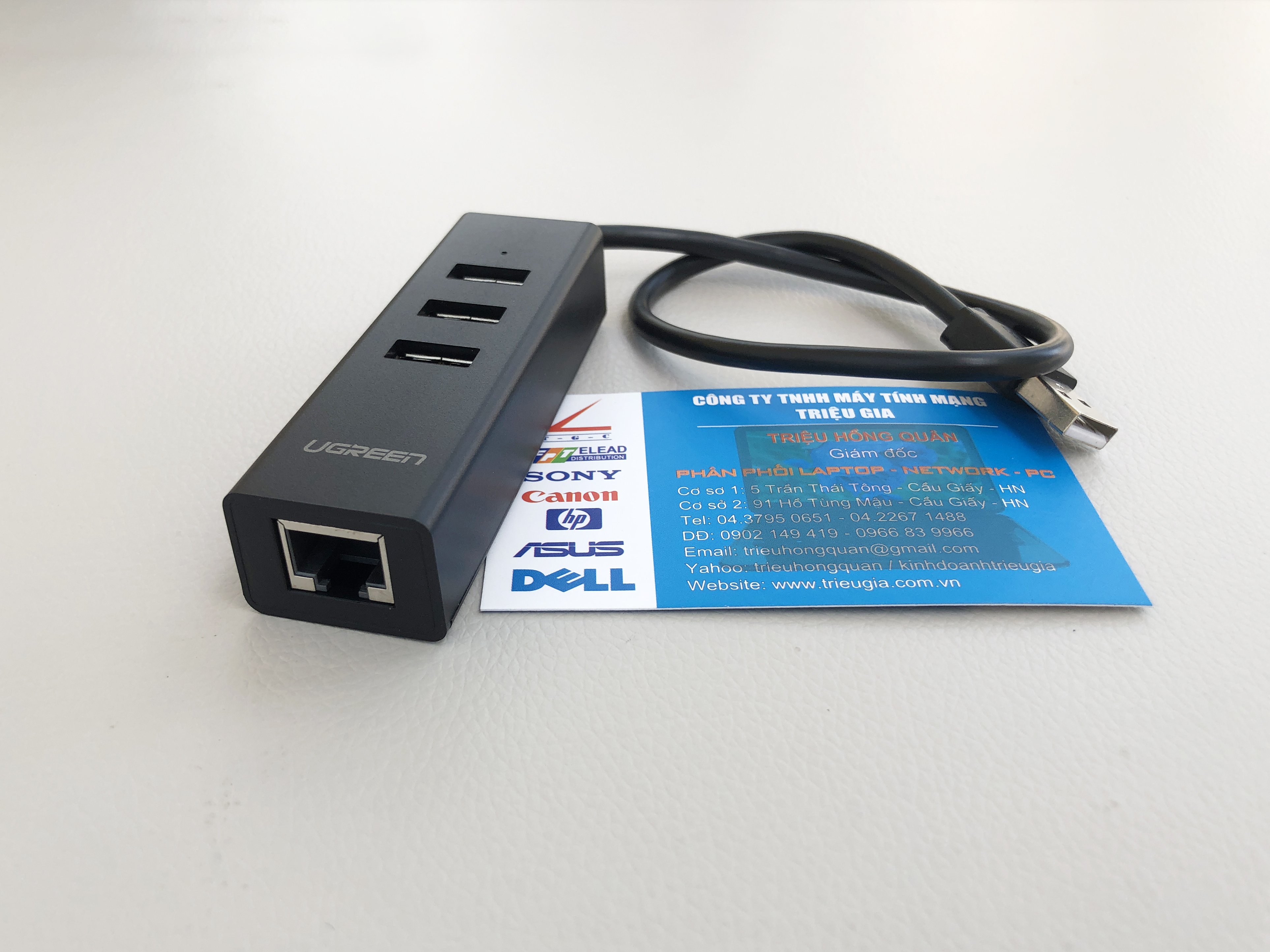 Bộ chia USB ra 3 cổng USB 2.0 kèm cổng mạng Ethernet 10/100Mbps Ugreen 30298