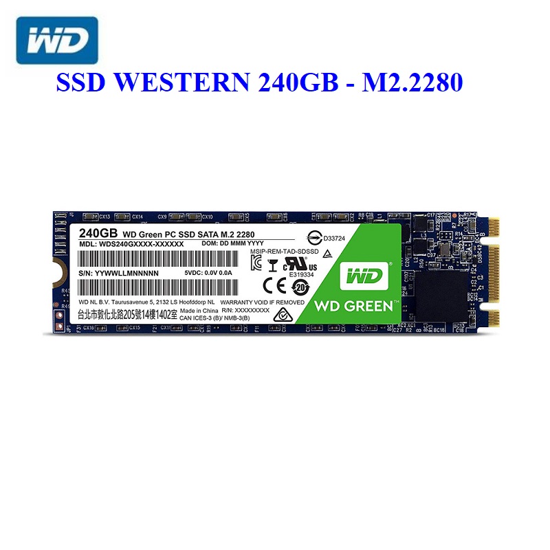 Ổ cứng SSD WD 240GB Green - Hàng Chính Hãng - SSD WD 240G GREEN WDS240G2G0B